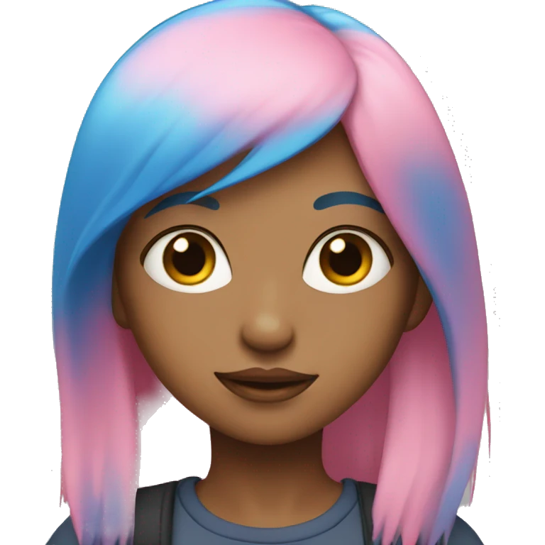 girl with blue hair and pink eyes emoji