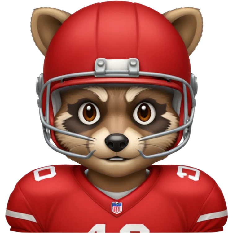 american football player raccoon red emoji