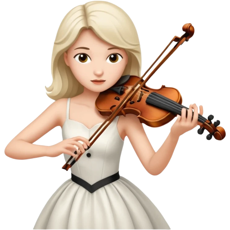 woman playing violin with white dress emoji