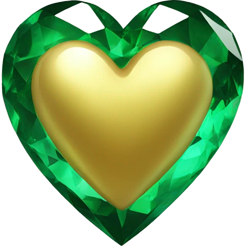 emerald gold glass heart emoji