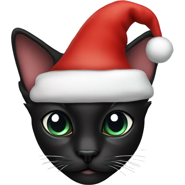 black cat with santa hat emoji