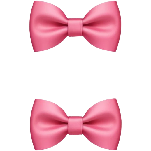 Two small thin Deep-Reddish-Pink ribbon-bow ties emoji