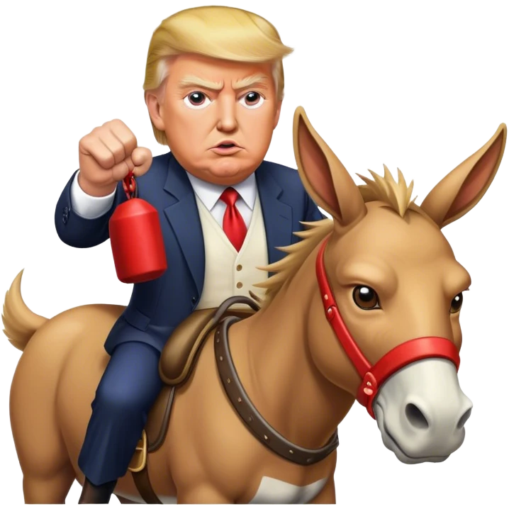 Donald trump fighting a mule emoji