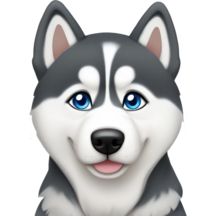Siberian husky with blue eyes ￼￼ emoji