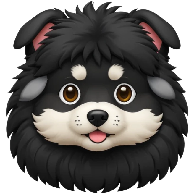 Dog black with hair  emoji