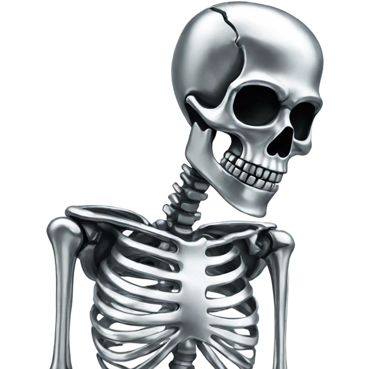 skeleton made out of chrome emoji