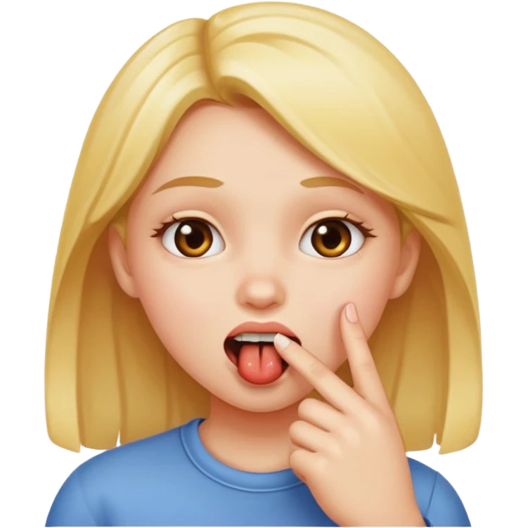 girl biting her finger  emoji