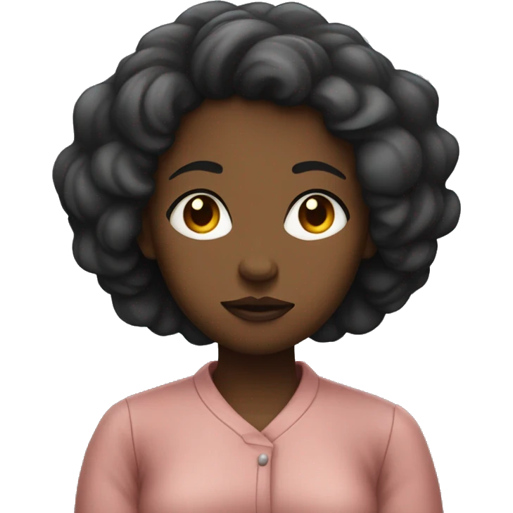 Black girl pouting with folded arms emoji