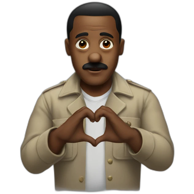 black hitler making a heart with his hands emoji