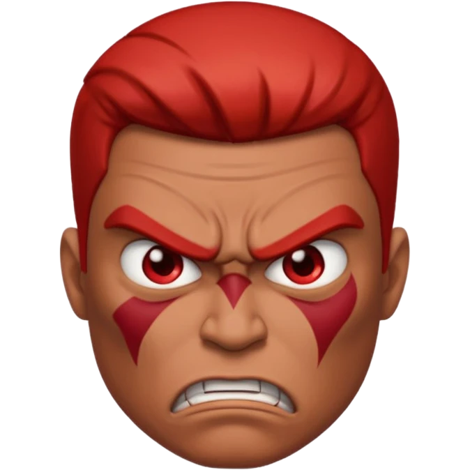 a man with many and angry face emoji