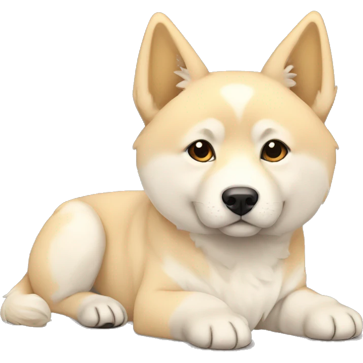 jindo with tall ears cream and white emoji