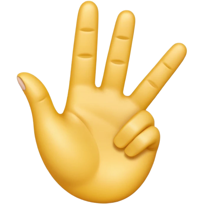 A 3D emoji in iOS emoji aesthetic style of a hand making a trigger-like gesture, with the index finger extended forward and the thumb raised upward, other fingers folded, clean white background, glossy and smooth Apple-style design

 emoji