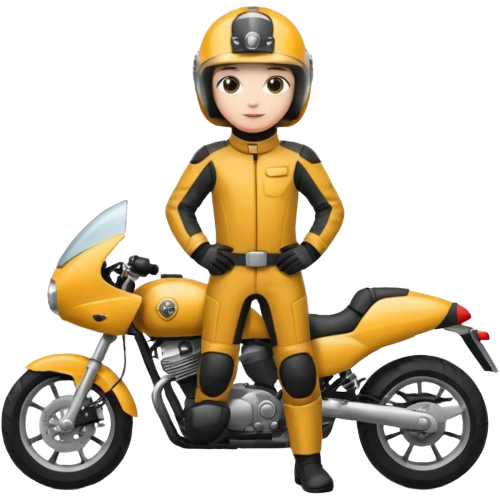 motorcycle human with helmet full body emoji
