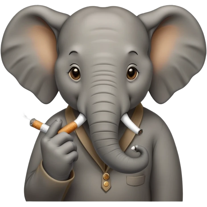 Sweet Elefant Smoking cigarette  emoji