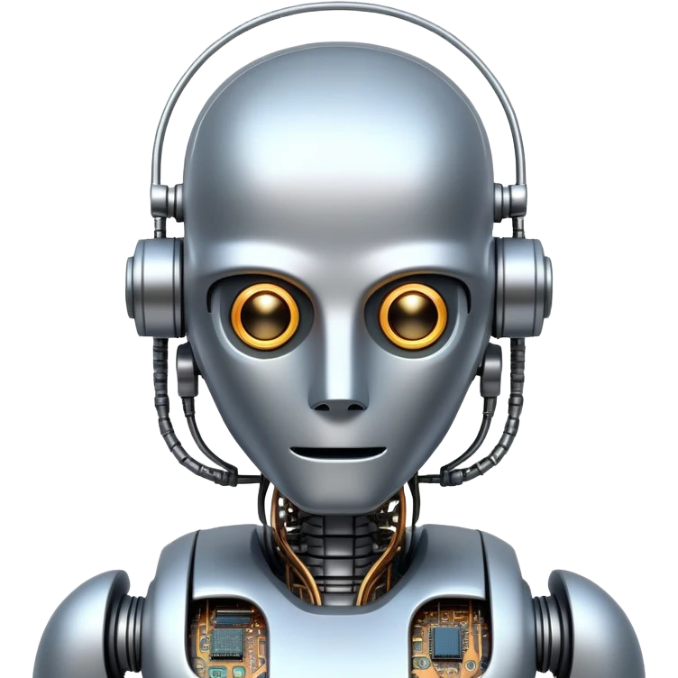 robot with digital brain emoji