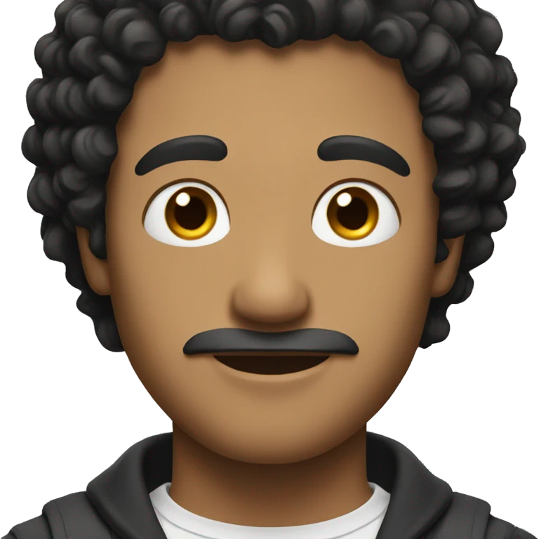 man with curly black hair emoji