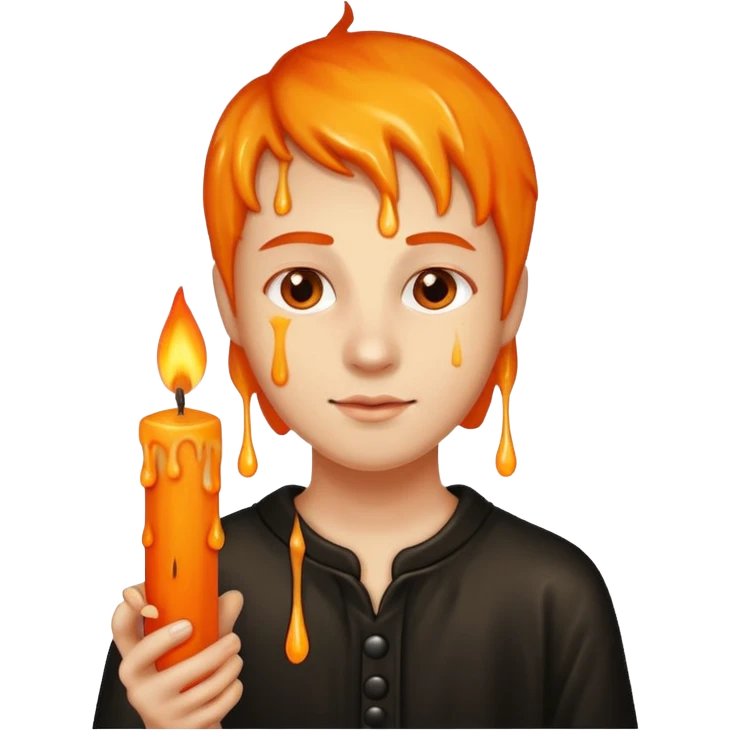 Candle on the hand of person emoji