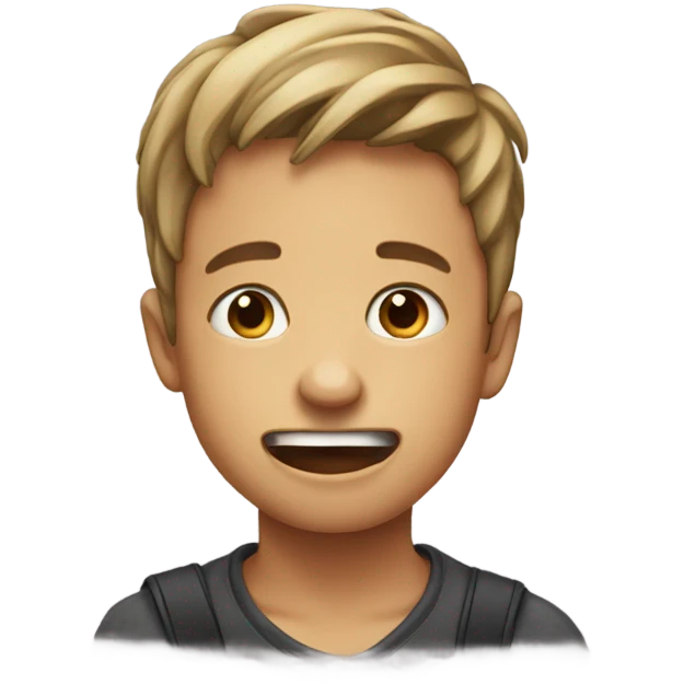 Boy mewing emoji