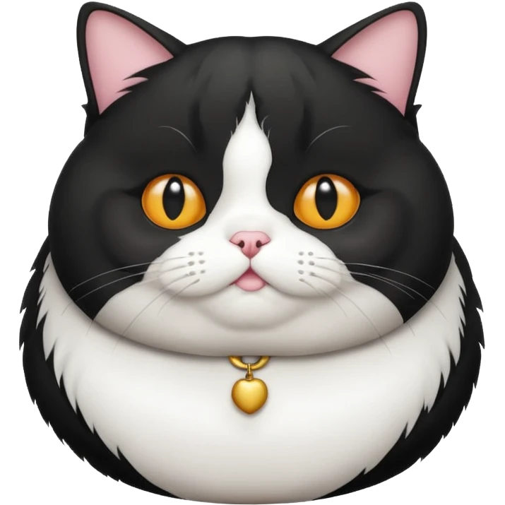 Fat tuxedo cat emoji