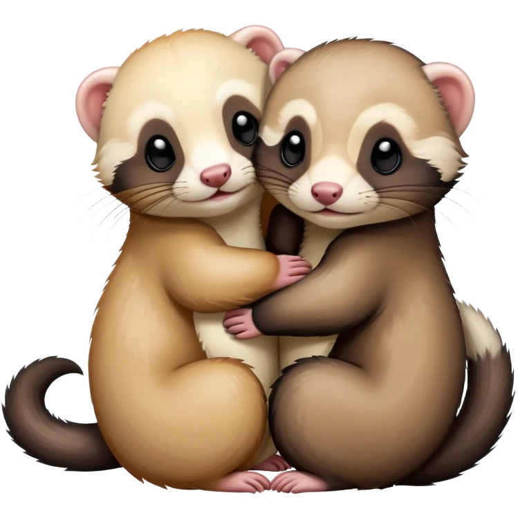 Ferret hugging a ferrets  emoji