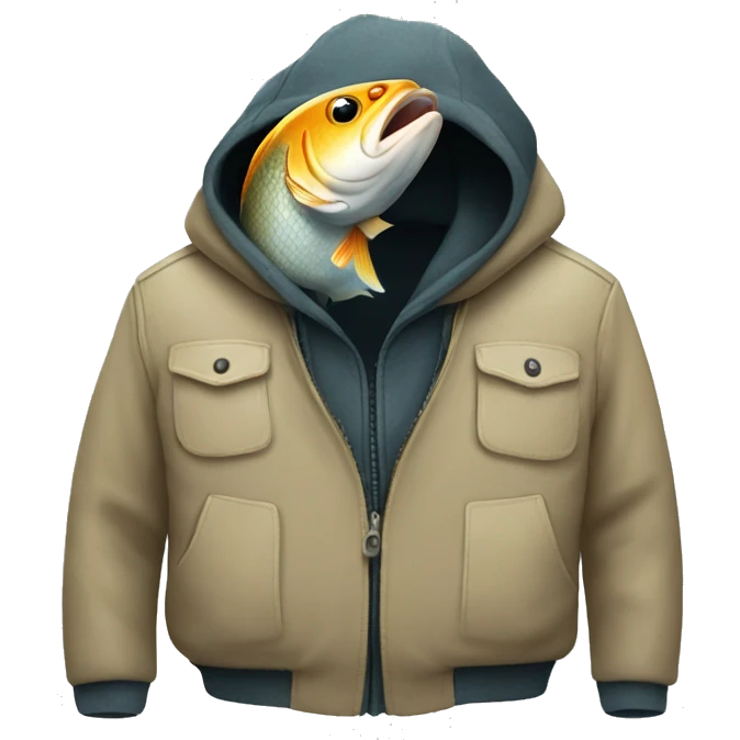 A fish wearin a jacket emoji