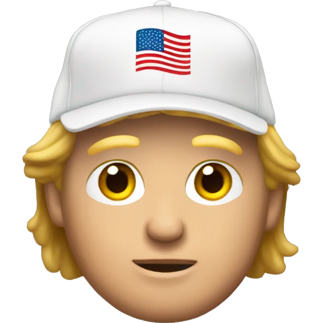 Trump with MAGA cap brown hair emoji