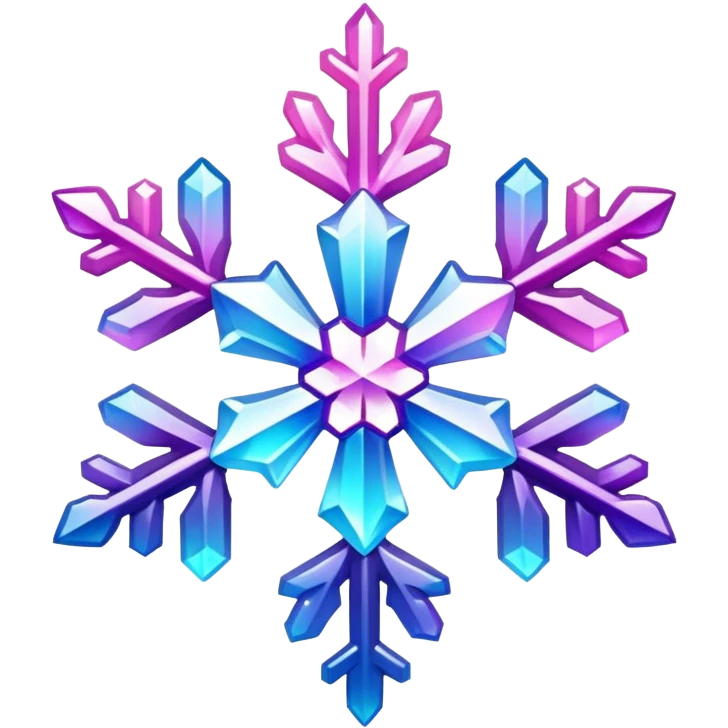 Gradient iridescent Pink violet blue star snowflake  emoji