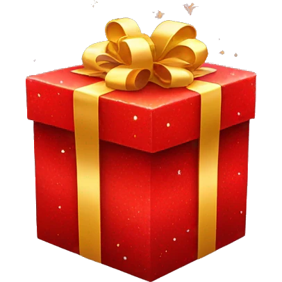 RED GIFTBOX WITH SPARKLES  emoji