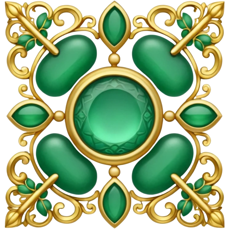 Jade and gold filigree emoji