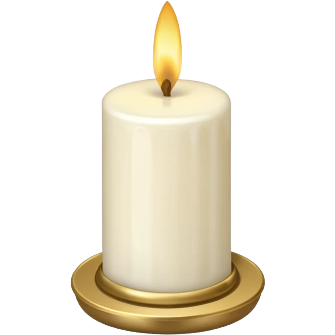 white candle with a tiny bell emoji