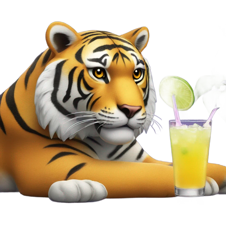 LSU Mike the Tiger with margarita  emoji