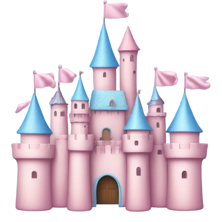 Light blue and light pink castle at Disneyland emoji