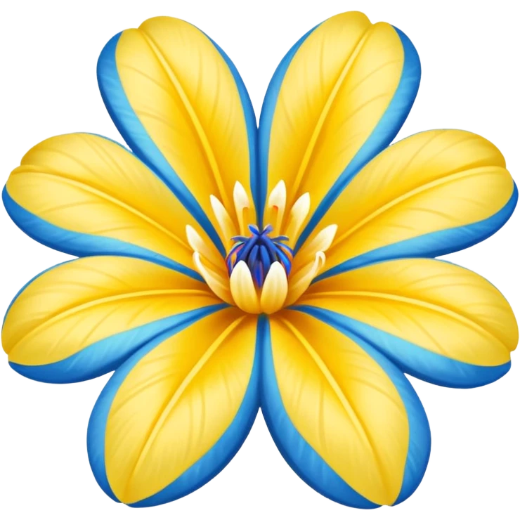 flor hawaiana azul con centro amarillo emoji