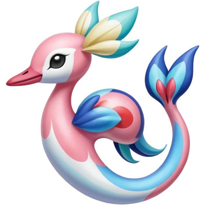 Colorful Exotic Meloetta-Swablu-Milotic-Cresselia-Primarina-Kirby-Fakémon-creature-hybrid emoji