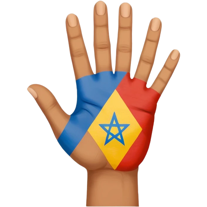 UNE PETITE MAIN COLORE DE DRAPEAU AMAZIGH emoji