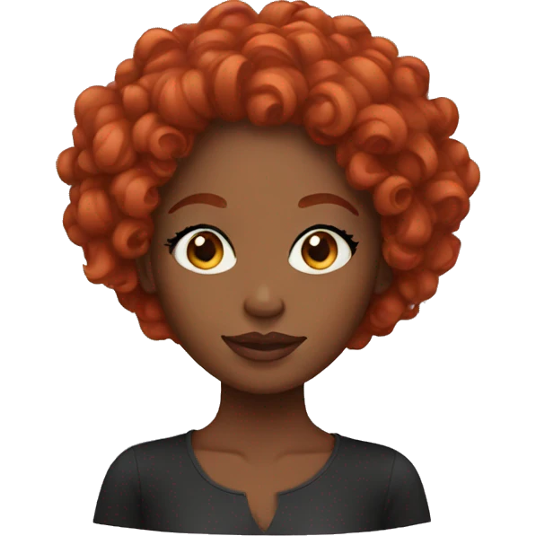 Redhead black girl with lashes emoji