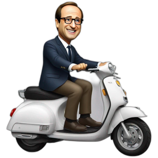 françois hollande sur un scooter emoji