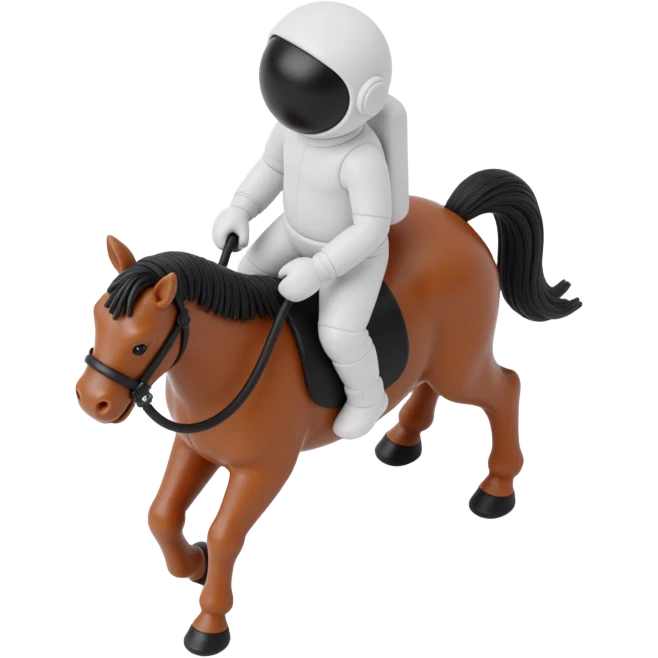 astronaut riding horse  emoji