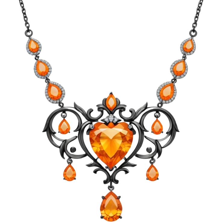 fantasy-magic-orange-necklace-diamonds emoji