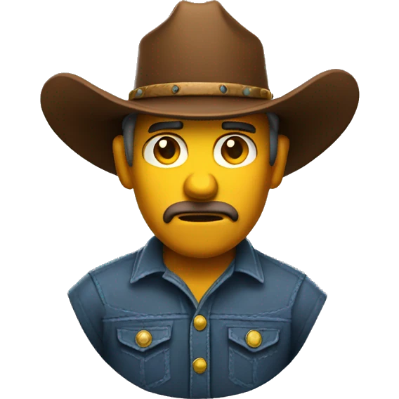 frowning cowboy emoji