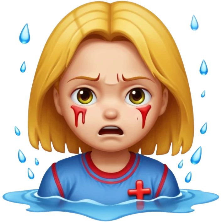 Girl name chucky crying and flooding the place, her name must be written  emoji
