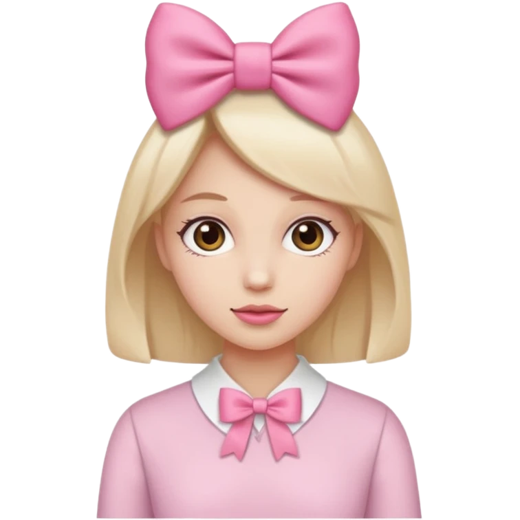 Moño Rosa femenino  emoji