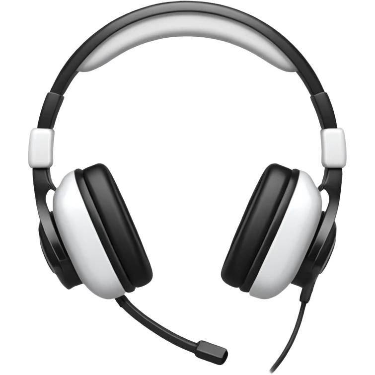 gamer headset classic style, like Apple emojis emoji