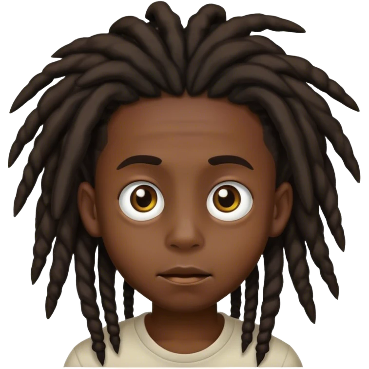 Big eyed big head black boy with dreadlocks  emoji
