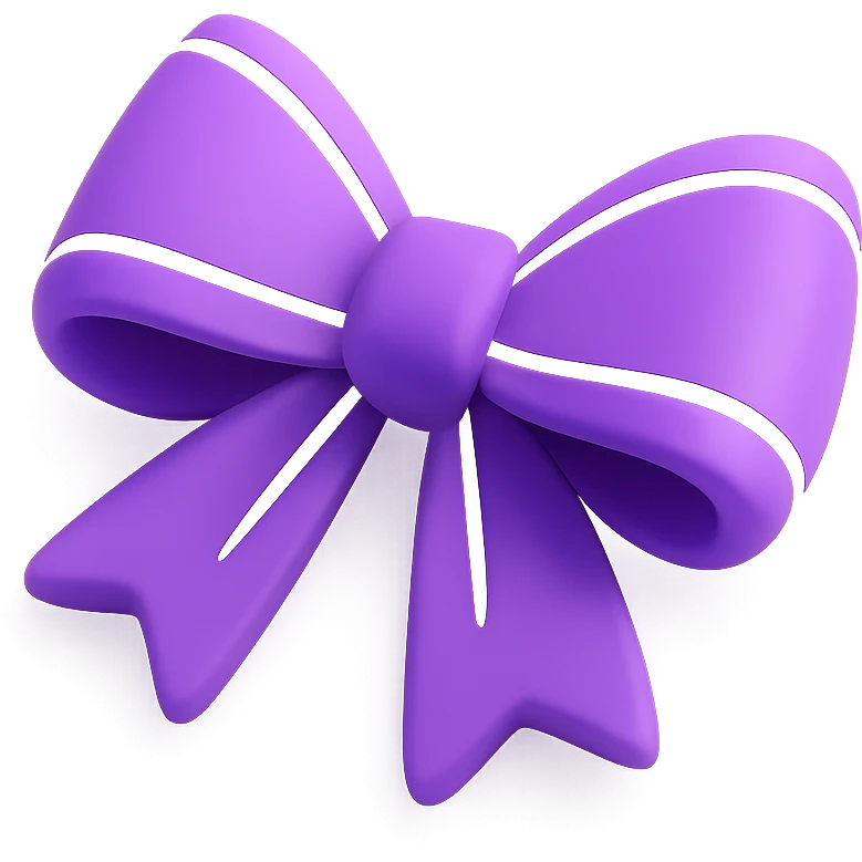 light purple bow, simple, elegant emoji