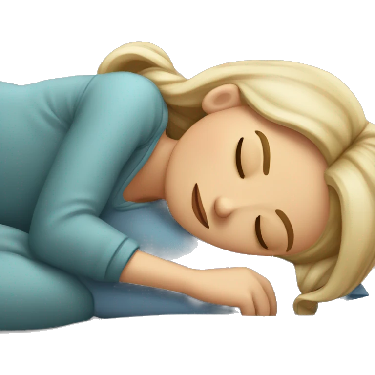 White Girl Sleeping with book as pillow  emoji