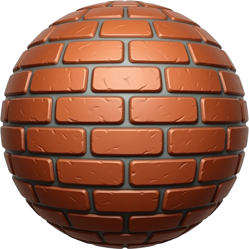 Ball made of ruggid bricks emoji