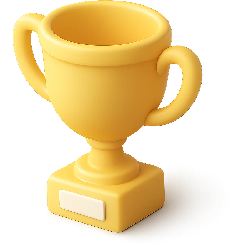 a golden trophy with sparkles emoji