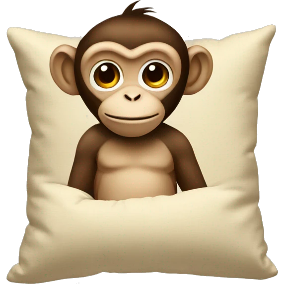 Monkey with a beige pillow emoji