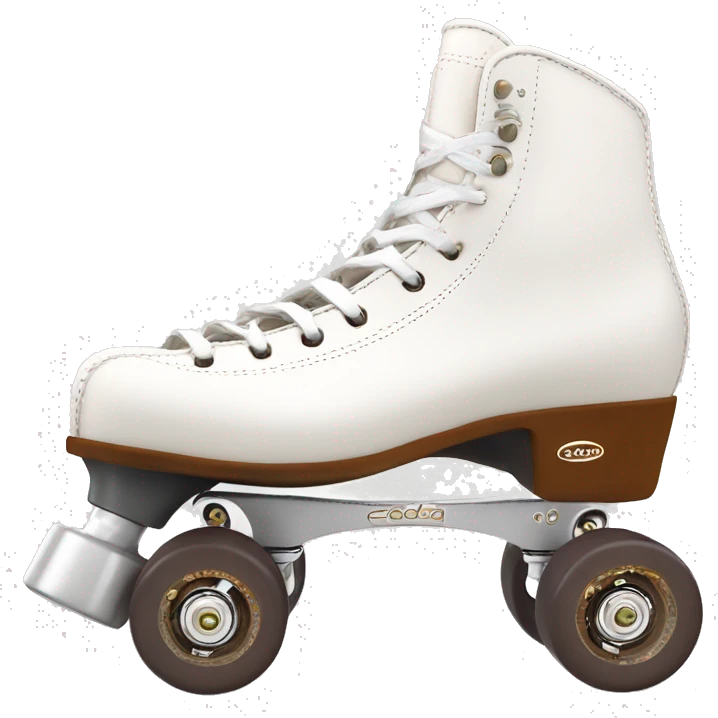 White artistic rollerskates from edea flamenco with brown toestop emoji